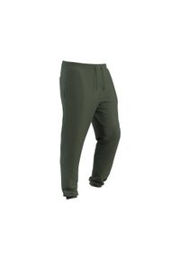 DOMYOS - Spodnie dresowe męskie Domyos Gym & Pilates 500 Essentials. Kolor: zielony, brązowy, wielokolorowy. Materiał: materiał, bawełna, poliester, elastan. Wzór: ze splotem. Sport: joga i pilates #1