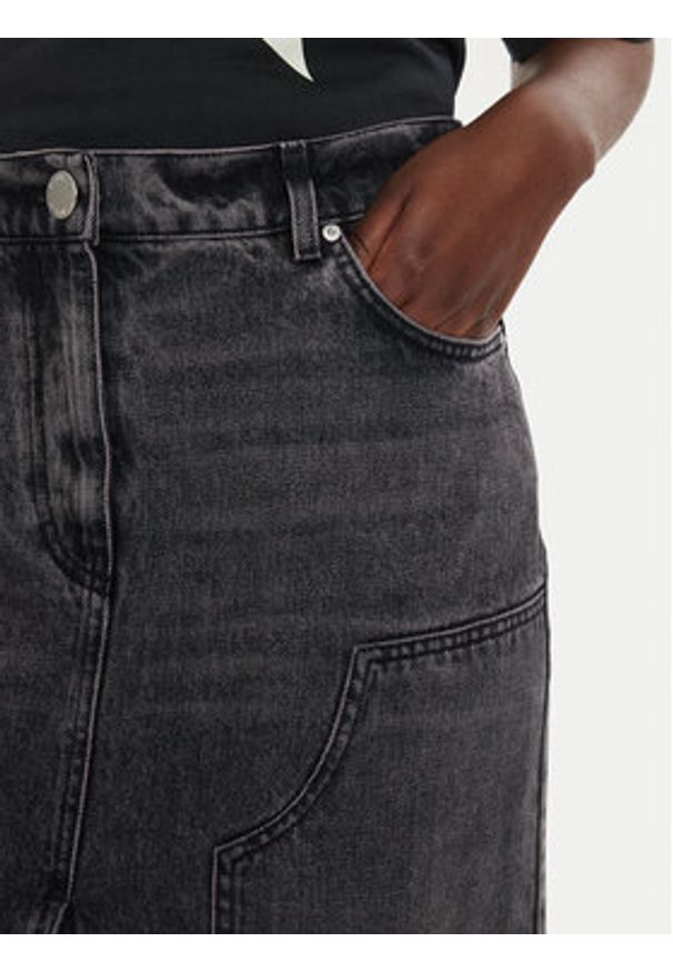 Pinko - PINKO Spódnica jeansowa Gregoriana Gonna 03903 A20U Czarny Regular Fit. Kolor: czarny. Materiał: bawełna