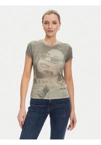 Guess T-Shirt W5YI36 KBYH0 Zielony Regular Fit. Kolor: zielony. Materiał: bawełna