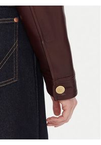 TOMMY HILFIGER - Tommy Hilfiger Kurtka skórzana WW0WW46861 Bordowy Regular Fit. Kolor: czerwony. Materiał: skóra #6