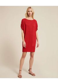 Luisa Spagnoli - LUISA SPAGNOLI - Czerwona sukienka Campanula. Kolor: czerwony. Długość: mini