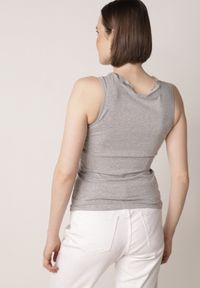 Born2be - Ciemnoszary Bawełniany Top Bieliźniany z Siateczkową Górą z Koronką Bervisa. Okazja: na co dzień. Kolor: szary. Materiał: bawełna, koronka. Wzór: koronka. Styl: casual, elegancki #4