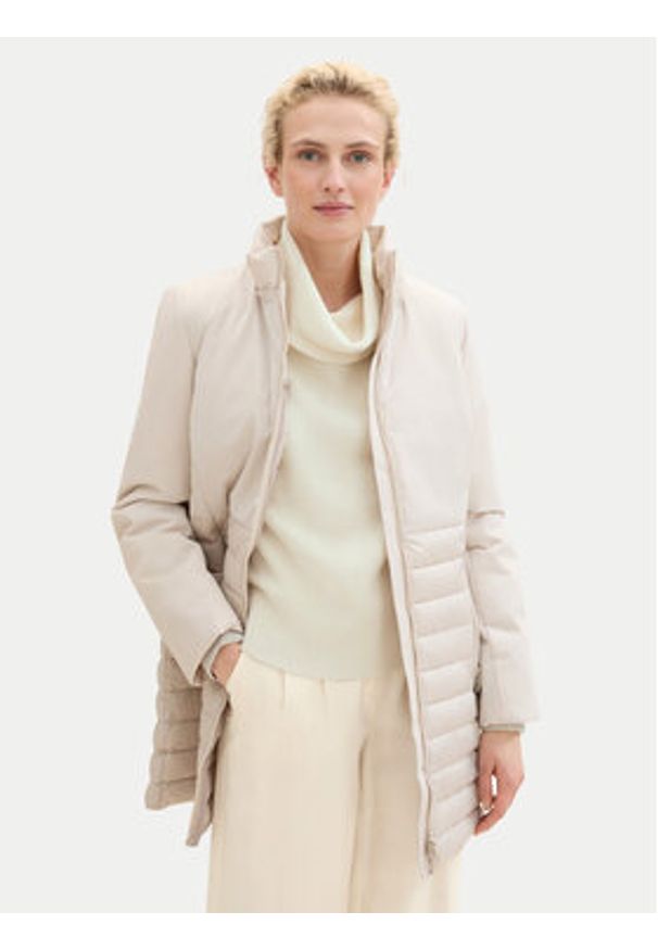 Tom Tailor Parka 1041491 Beżowy Regular Fit. Kolor: beżowy. Materiał: syntetyk
