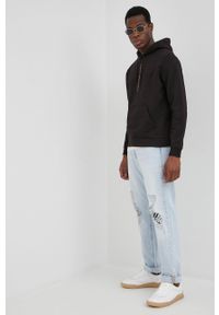 Calvin Klein Jeans bluza męska kolor czarny z kapturem z nadrukiem. Okazja: na co dzień. Typ kołnierza: kaptur. Kolor: czarny. Materiał: dzianina. Wzór: nadruk. Styl: casual