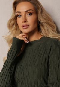 Renee - Ciemnozielony Golf o Klasycznym Fasonie Anofra. Typ kołnierza: golf. Kolor: zielony. Styl: klasyczny #5