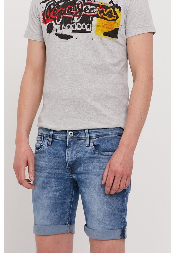 Pepe Jeans - Szorty jeansowe Hatch. Okazja: na co dzień. Kolor: niebieski. Styl: casual