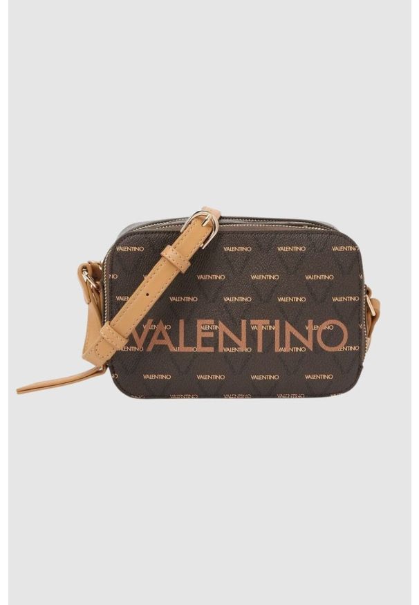 Valentino by Mario Valentino - VALENTINO Mała brązowa torebka Liuto Camera Bag. Kolor: brązowy. Styl: klasyczny