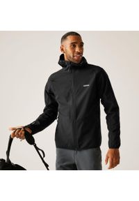 Regatta - Arec III Męski wodoodporny softshell na wędrówki. Kolor: czarny. Materiał: softshell. Sport: turystyka piesza #1