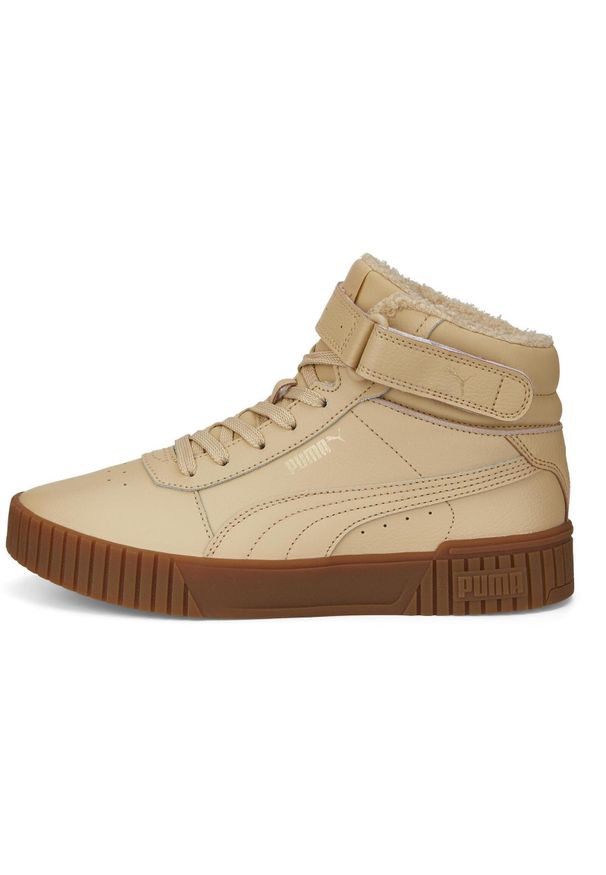 Buty damskie Puma Carina 2.0. Zapięcie: rzepy. Kolor: beżowy. Materiał: skóra, materiał, syntetyk. Szerokość cholewki: normalna. Sport: turystyka piesza