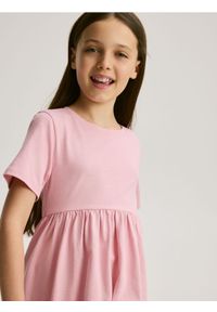 Reserved - Bawełniana sukienka - pastelowy róż. Kolor: różowy. Materiał: bawełna