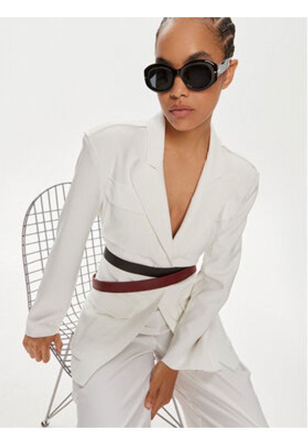 NORMA KAMALI Marynarka KK1244PLD41944 Biały Regular Fit. Kolor: biały. Materiał: syntetyk