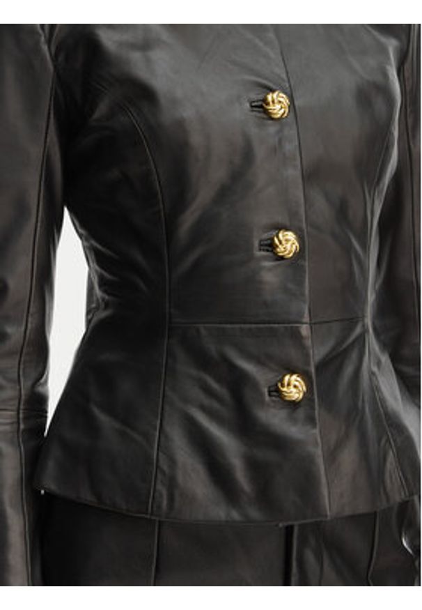 Marciano Guess Kurtka skórzana G6GL02 L0083 Czarny Regular Fit. Kolor: czarny. Materiał: skóra