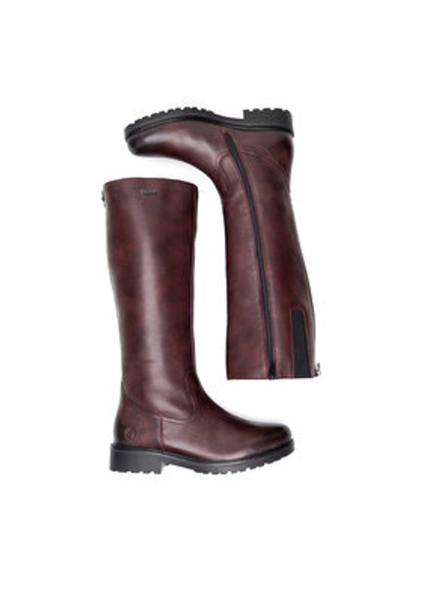 Remonte Oficerki R6576-35 Bordowy. Kolor: czerwony. Materiał: skóra