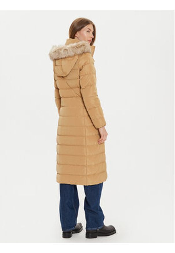 TOMMY HILFIGER - Tommy Hilfiger Kurtka puchowa Heritage WW0WW43601 Beżowy Regular Fit. Kolor: beżowy. Materiał: syntetyk