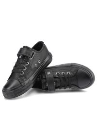 Big-Star - Trampki damskie Big Star, skóra ekologiczna ze sznurowaniem i zapinaniem na rzep, czarne, EE374034. Okazja: na co dzień. Zapięcie: rzepy. Kolor: czarny. Materiał: materiał, guma, skóra ekologiczna. Szerokość cholewki: normalna. Styl: casual, klasyczny, sportowy #2