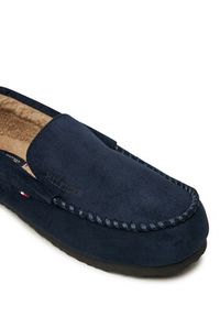 TOMMY HILFIGER - Tommy Hilfiger Kapcie Driver House Shoe FM0FM05224 Granatowy. Kolor: niebieski. Materiał: skóra, zamsz #5