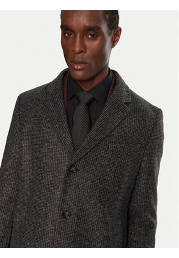 BOSS - Boss Płaszcz przejściowy H-Hyde 50528132 Czarny Slim Fit. Kolor: czarny. Materiał: syntetyk