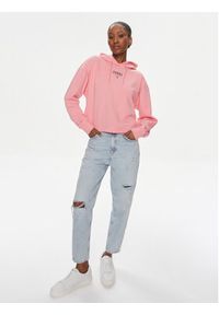 Tommy Jeans Bluza Essential Logo DW0DW17797 Różowy Relaxed Fit. Kolor: różowy. Materiał: syntetyk #6