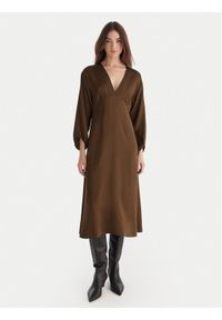 ViCOLO Sukienka koktajlowa TF0250 Brązowy Regular Fit. Kolor: brązowy. Materiał: wiskoza. Styl: wizytowy #1