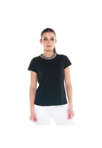 LEONE 1947 APPAREL - Damska koszulka Cristal Shine. Kolor: czarny. Materiał: tkanina. Sport: fitness