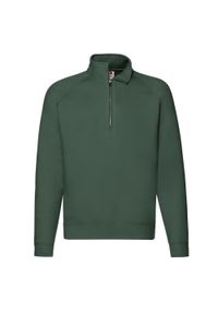 FRUIT OF THE LOOM - Bluza Unisex Premium Quarter Zip Raglan Dla Dorosłych. Kolor: zielony. Długość rękawa: raglanowy rękaw