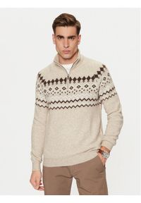 Guess Sweter M4PR59 Z3LQ0 Beżowy Regular Fit. Kolor: beżowy. Materiał: syntetyk