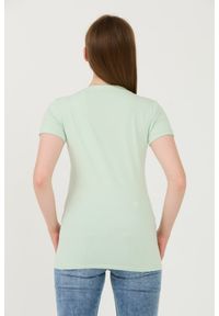 Guess - GUESS Miętowy damski t-shirt Mini Triangle Tee, Rozmiar M. Kolor: zielony #5