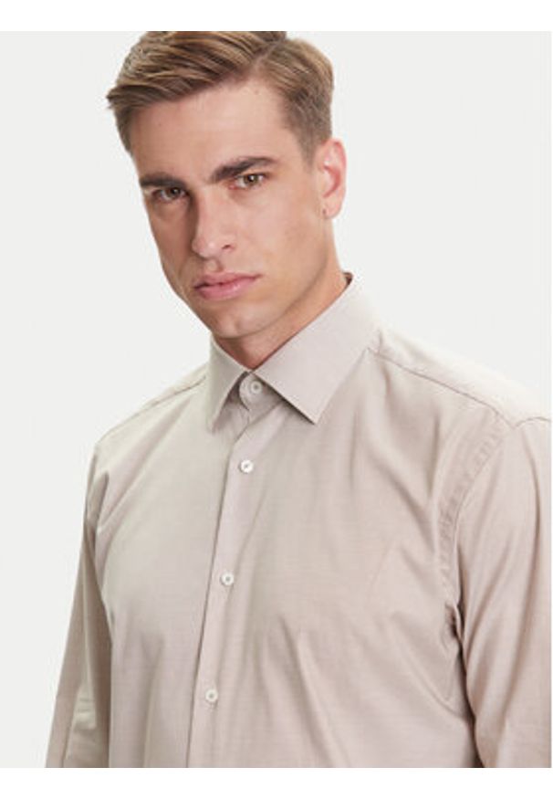 BOSS Koszula H-Joe 50519887 Beżowy Regular Fit. Kolor: beżowy. Materiał: bawełna