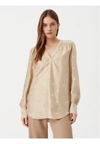 BOSS Bluzka 50532823 Beżowy Regular Fit. Kolor: beżowy. Materiał: syntetyk #1