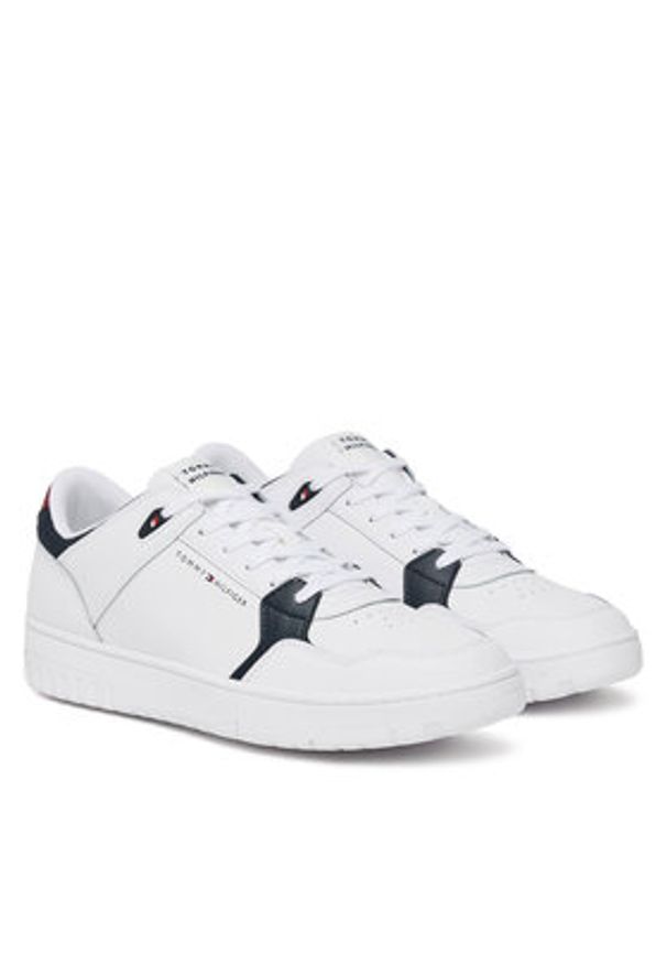 TOMMY HILFIGER - Tommy Hilfiger Sneakersy Th Basket Core Lite Lth Mix FM0FM05518 Biały. Kolor: biały. Materiał: skóra