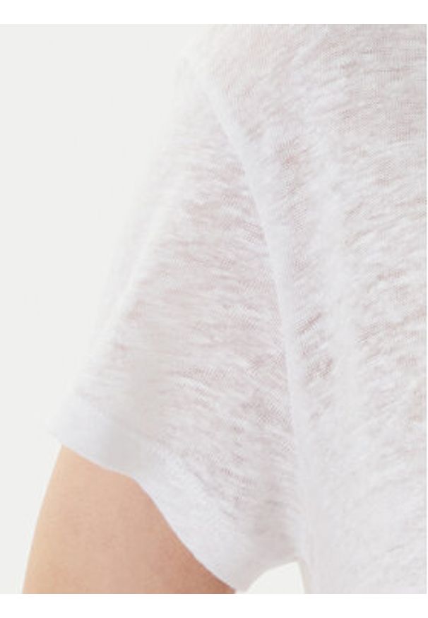 United Colors of Benetton - United Colors Of Benetton T-Shirt 37UJD401Q Biały Regular Fit. Kolor: biały. Materiał: len