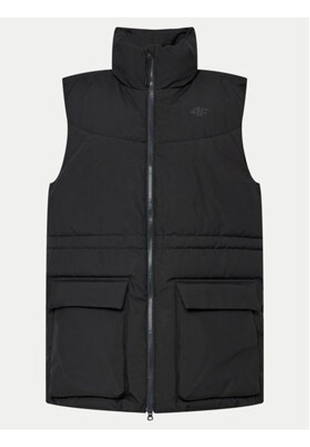 4f - 4F Bezrękawnik 4FWAW24TVJAF135 Czarny Loose Fit. Kolor: czarny. Materiał: syntetyk. Długość rękawa: bez rękawów