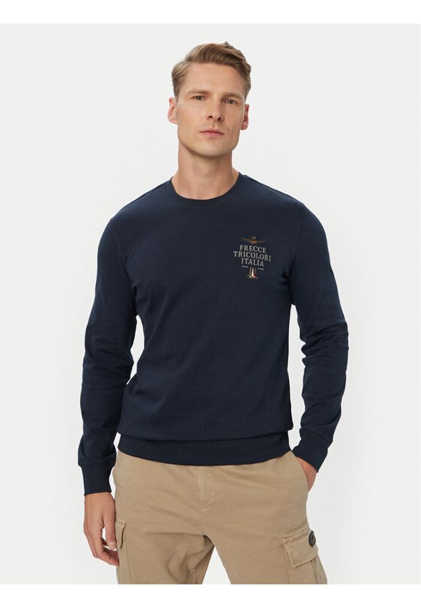 Aeronautica Militare Longsleeve 262TS2574UJ00703 Granatowy Regular Fit. Kolor: niebieski. Materiał: bawełna. Długość rękawa: długi rękaw