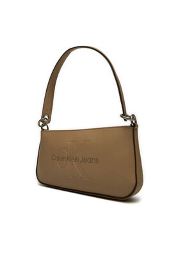 Calvin Klein Jeans Torebka Sculpted Shoulder Pouch25 Mono K60K610679 Brązowy. Kolor: brązowy. Materiał: skórzane