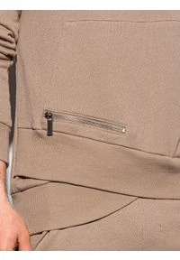 Ombre Clothing - Bluza męska z kapturem B1188 - jasnobrązowa - S. Typ kołnierza: kaptur. Kolor: brązowy. Materiał: bawełna, poliester #3