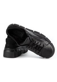 Wasak - WASAK Półbuty damskie sneakersy skórzane 0663W czarne. Okazja: na co dzień. Zapięcie: bez zapięcia. Kolor: czarny. Materiał: skóra. Sezon: wiosna, jesień, lato. Styl: casual #5