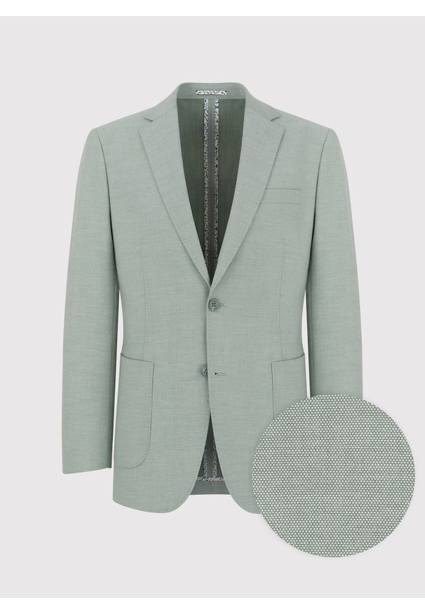 Pako Lorente - PAKO LORENTE – Zielona marynarka męska bez podszewki. Okazja: na co dzień. Kolor: zielony. Materiał: jeans. Sezon: wiosna. Styl: casual, sportowy