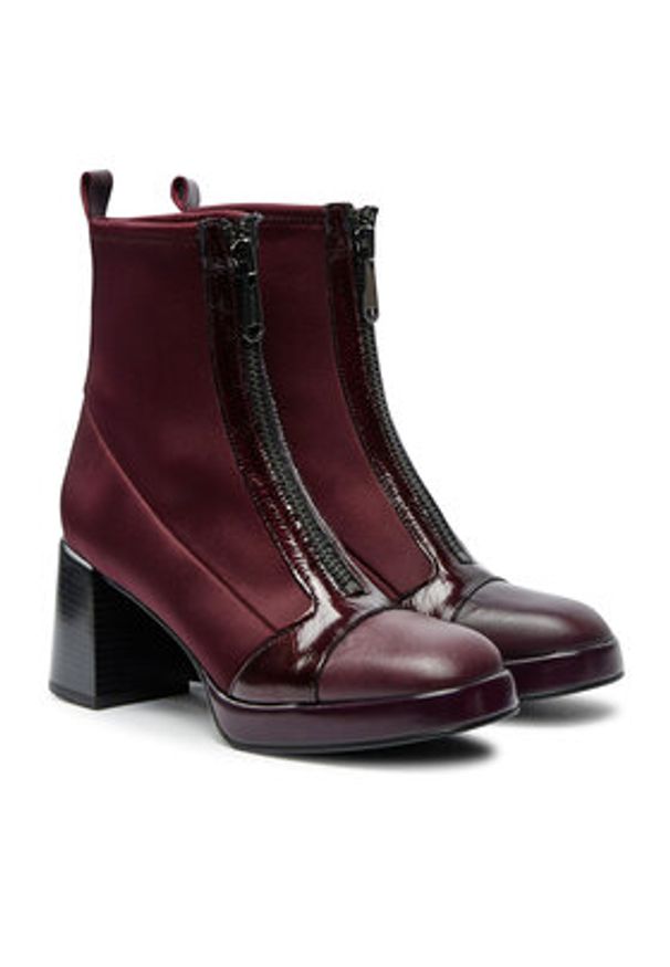 Hispanitas Botki Soho-I24 HI243658 Bordowy. Kolor: czerwony. Materiał: skóra