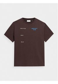 outhorn - Outhorn T-Shirt OTHSS23TTSHM450 Brązowy Relaxed Fit. Kolor: brązowy. Materiał: bawełna