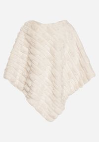 Born2be - Jasnobeżowe Ponczo Ozdobione Tłoczeniem Dairis. Okazja: na co dzień. Kolor: beżowy. Materiał: jeans. Wzór: aplikacja. Styl: klasyczny, casual, elegancki #2