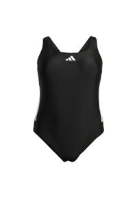 Adidas - Strój do pływania 3-Stripes C-Back (Plus Size). Kolekcja: plus size. Kolor: biały, wielokolorowy, czarny. Materiał: materiał