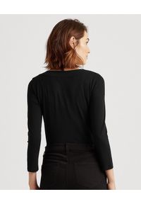 Lauren Ralph Lauren - LAUREN BY RALPH LAUREN - Czarna bluzka z jerseyu. Kolor: czarny. Materiał: jersey. Długość rękawa: długi rękaw. Długość: długie #2