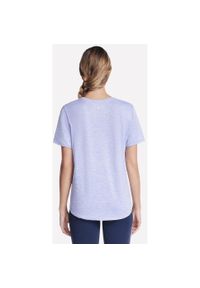 skechers - Koszulka Skechers GODRI SWIFT TEE, Kobiety. Kolor: niebieski. Materiał: poliester, materiał