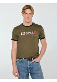 Big-Star - Koszulka męska z linii Authentic z logo BIG STAR khaki Summet 303. Okazja: na co dzień. Kolor: zielony. Materiał: bawełna. Styl: casual, sportowy, wizytowy #1