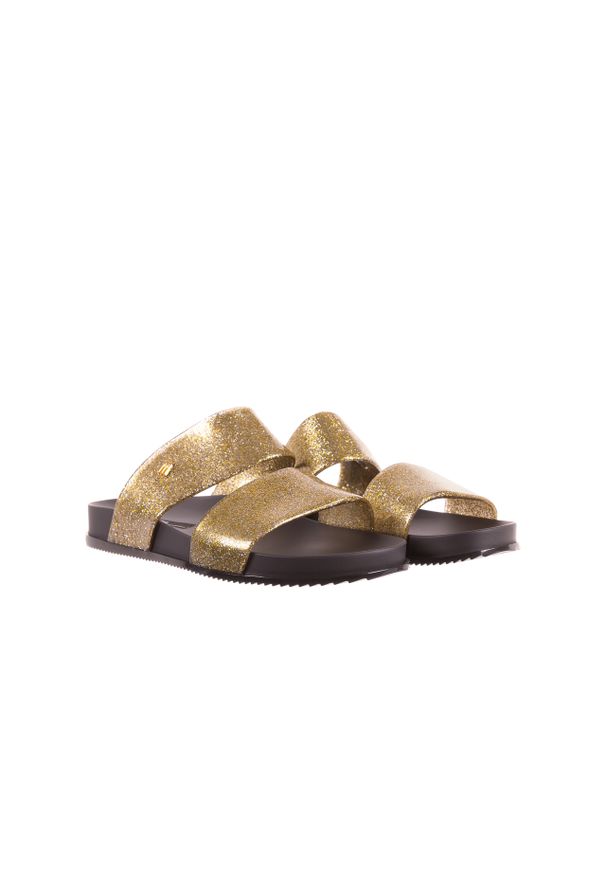 melissa - Klapki Melissa Cosmic AD Glitter Glass Black, Czarny/Złoty, Guma. Kolor: złoty, czarny, wielokolorowy. Materiał: guma. Sezon: lato. Styl: klasyczny