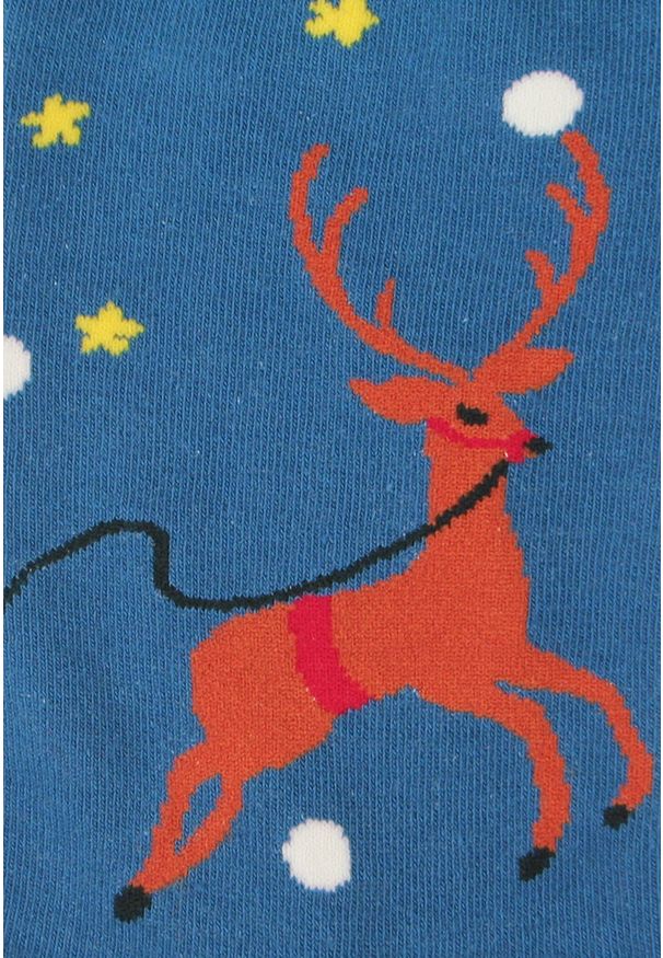 His Story - Tematyczne Skarpetki Bawełniane - Świąteczny Renifer. Kolor: niebieski. Materiał: poliamid, bawełna, elastan