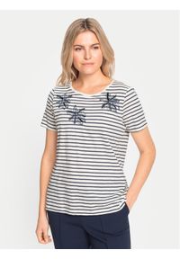 Olsen T-Shirt 11105068 Écru Regular Fit. Materiał: bawełna