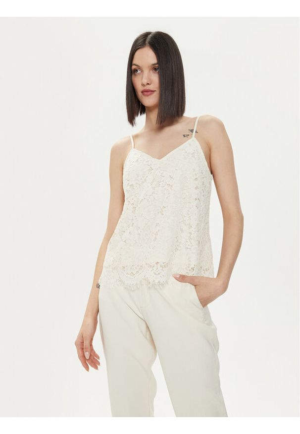 YAS Top Perla 26032812 Écru Regular Fit. Materiał: syntetyk