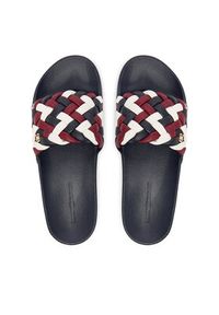 TOMMY HILFIGER - Tommy Hilfiger Klapki Th Cornrow Pool Slide FW0FW09039 Kolorowy. Materiał: skóra. Wzór: kolorowy #3