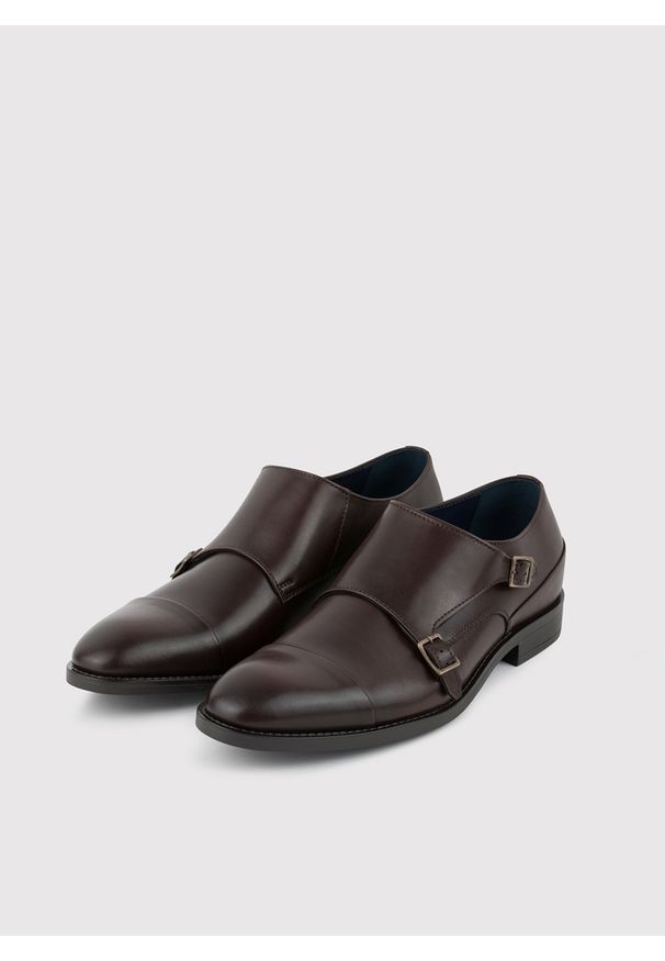 Pako Lorente - PAKO LORENTE – Brązowe monki męskie. Zapięcie: klamry. Kolor: brązowy. Materiał: skóra, jeans